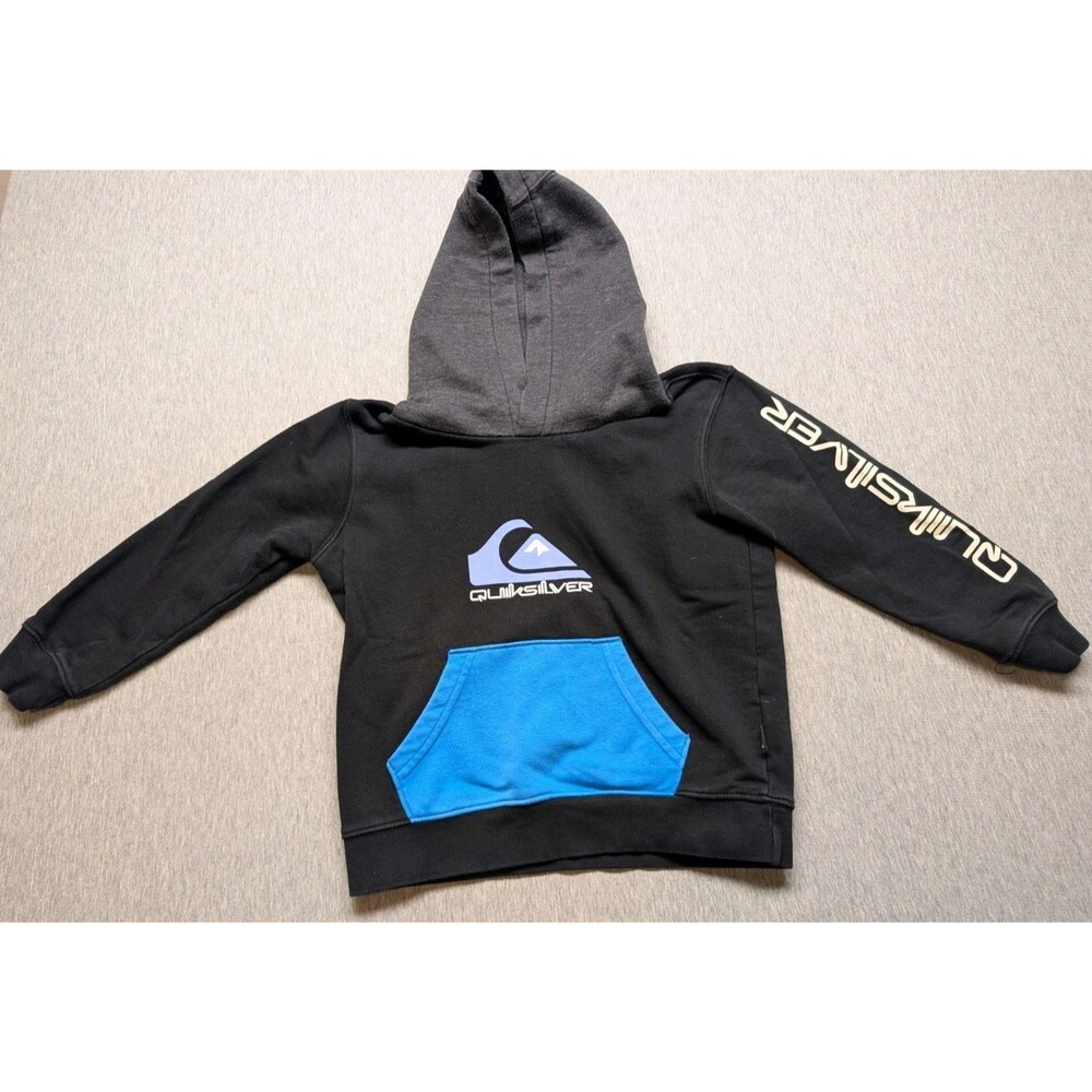 Quicksilver Hoodie Size Kids Size 7 Black And Blue Hoodie